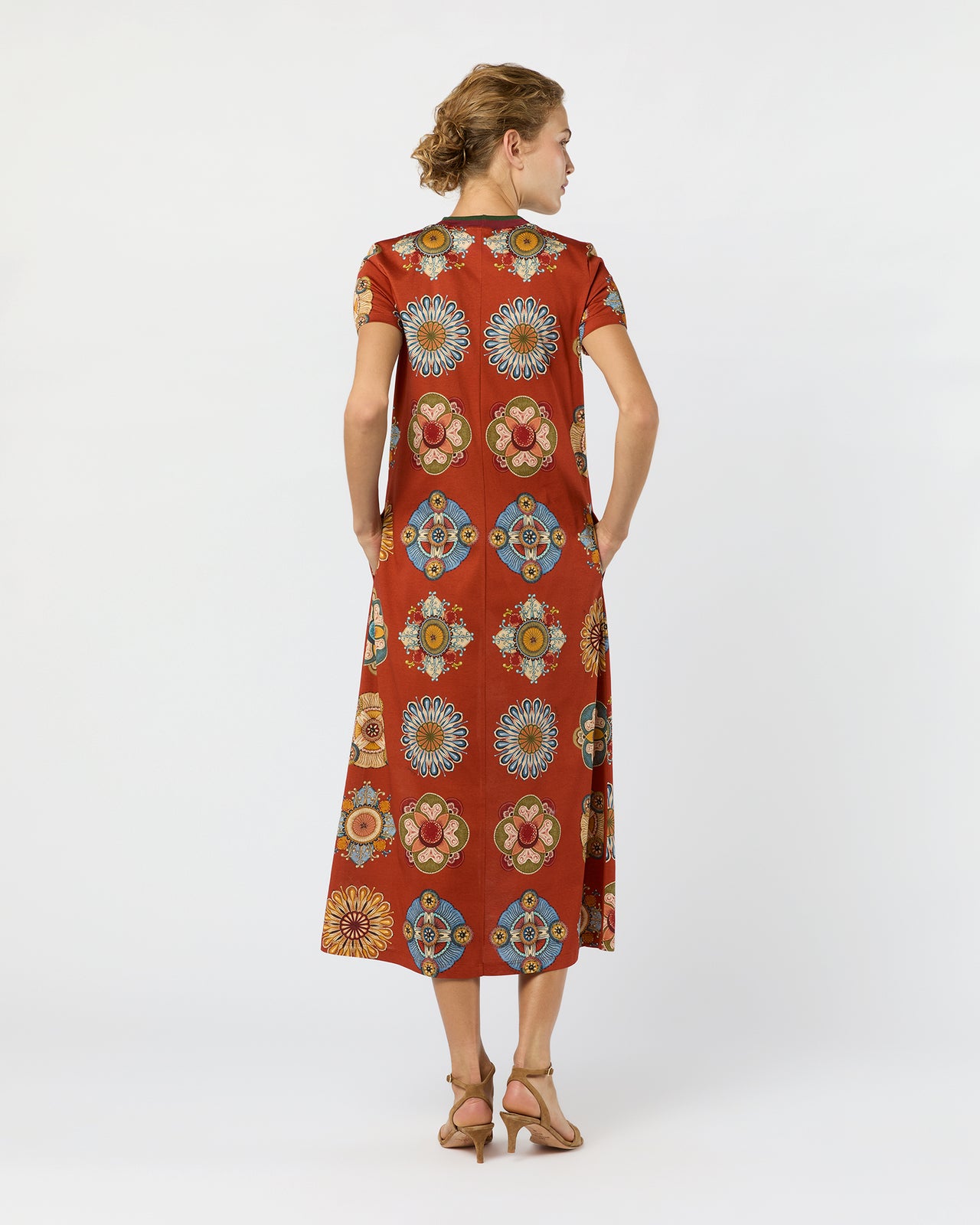 Sporty Swing Dress in Rust Nucleus Cotton Jersey