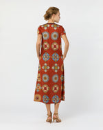 Load image into Gallery viewer, Sporty Swing Dress in Rust Nucleus Cotton Jersey
