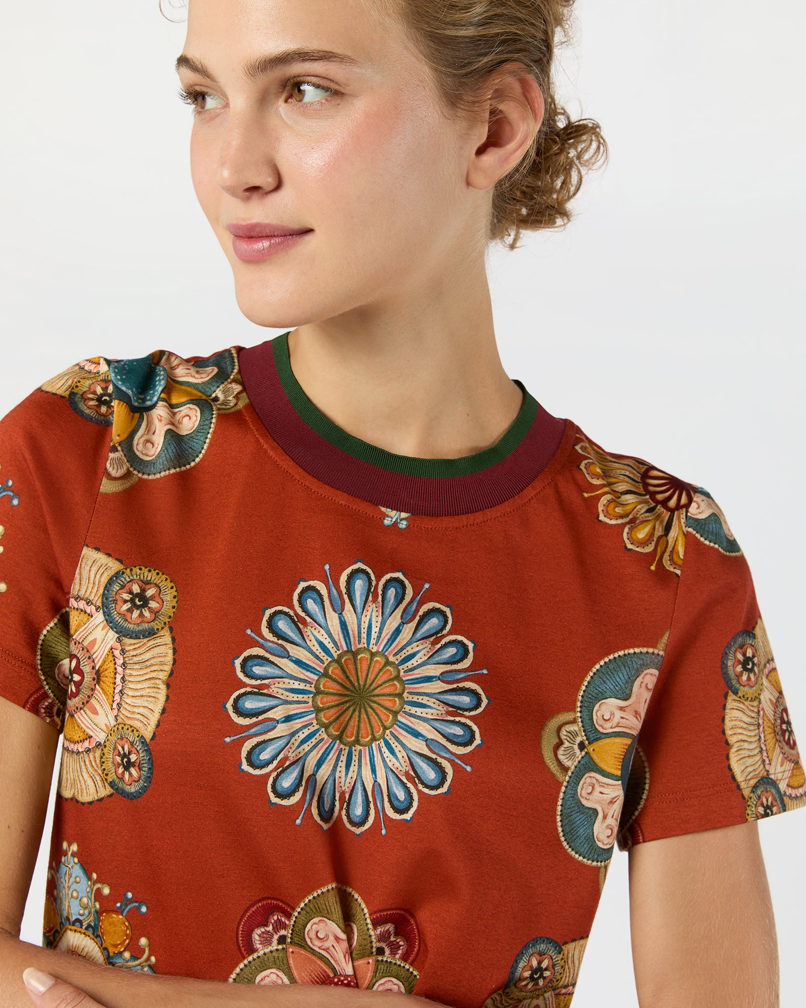 Sporty Swing Dress in Rust Nucleus Cotton Jersey