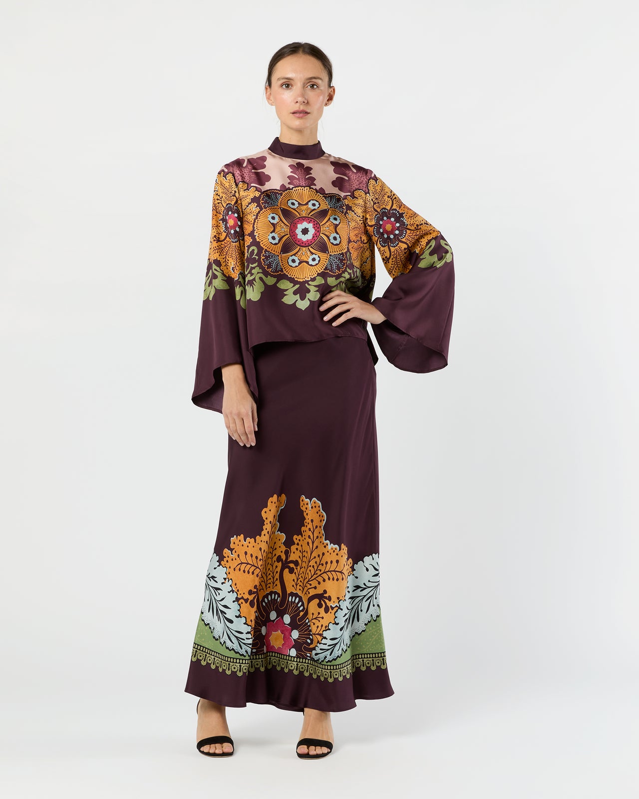 Make An Exit Top in Burgundy Bounty Silk