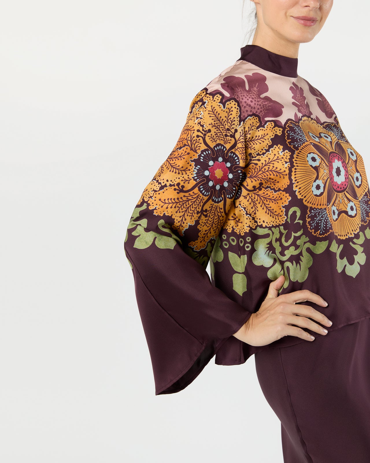 Make An Exit Top in Burgundy Bounty Silk