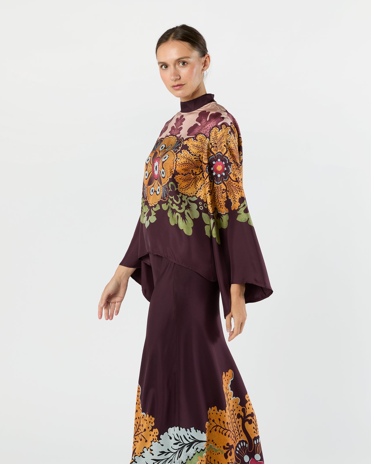 Make An Exit Top in Burgundy Bounty Silk