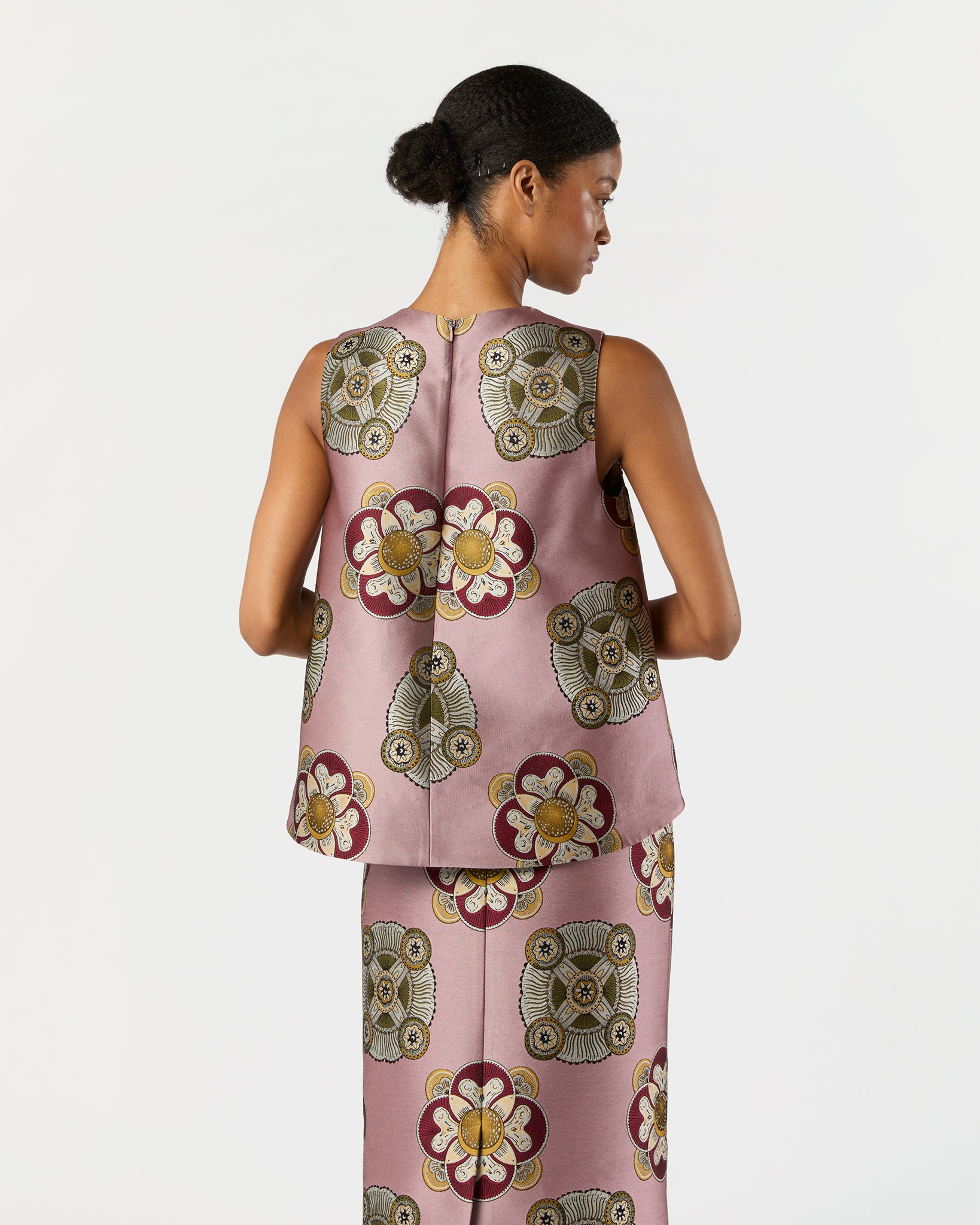 La Scala Top in Dusty Pink Nucleus Jacquard