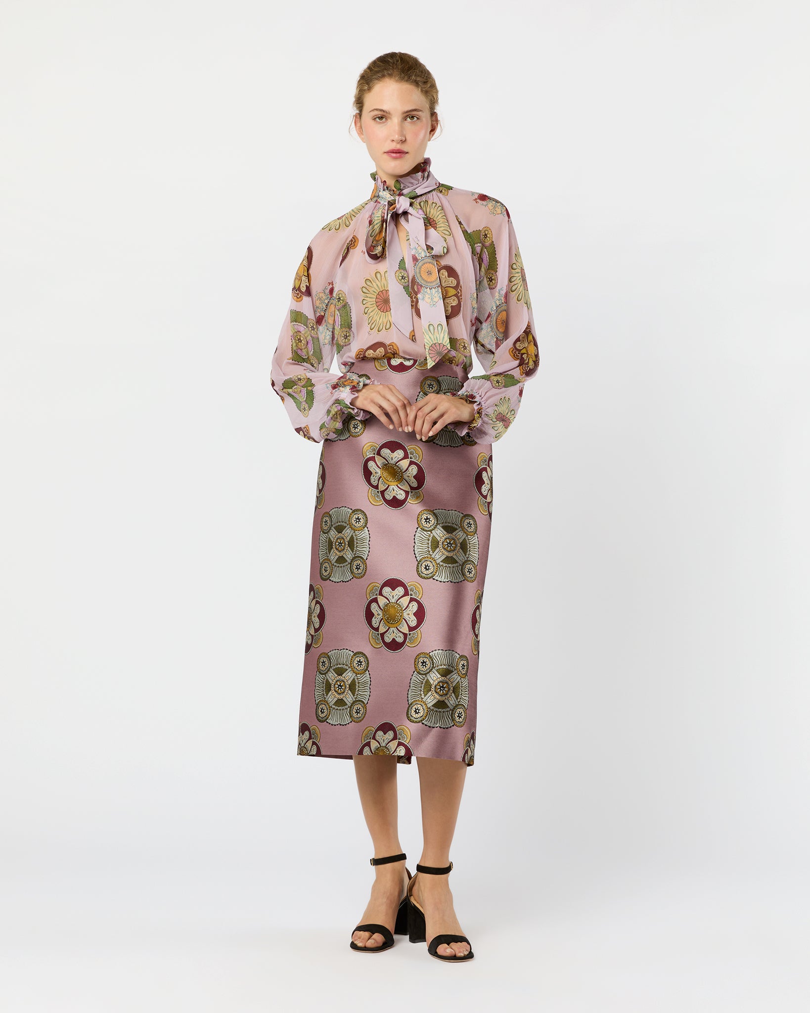 Cerere Blouse in Dusty Pink Nucleus Silk Creponne