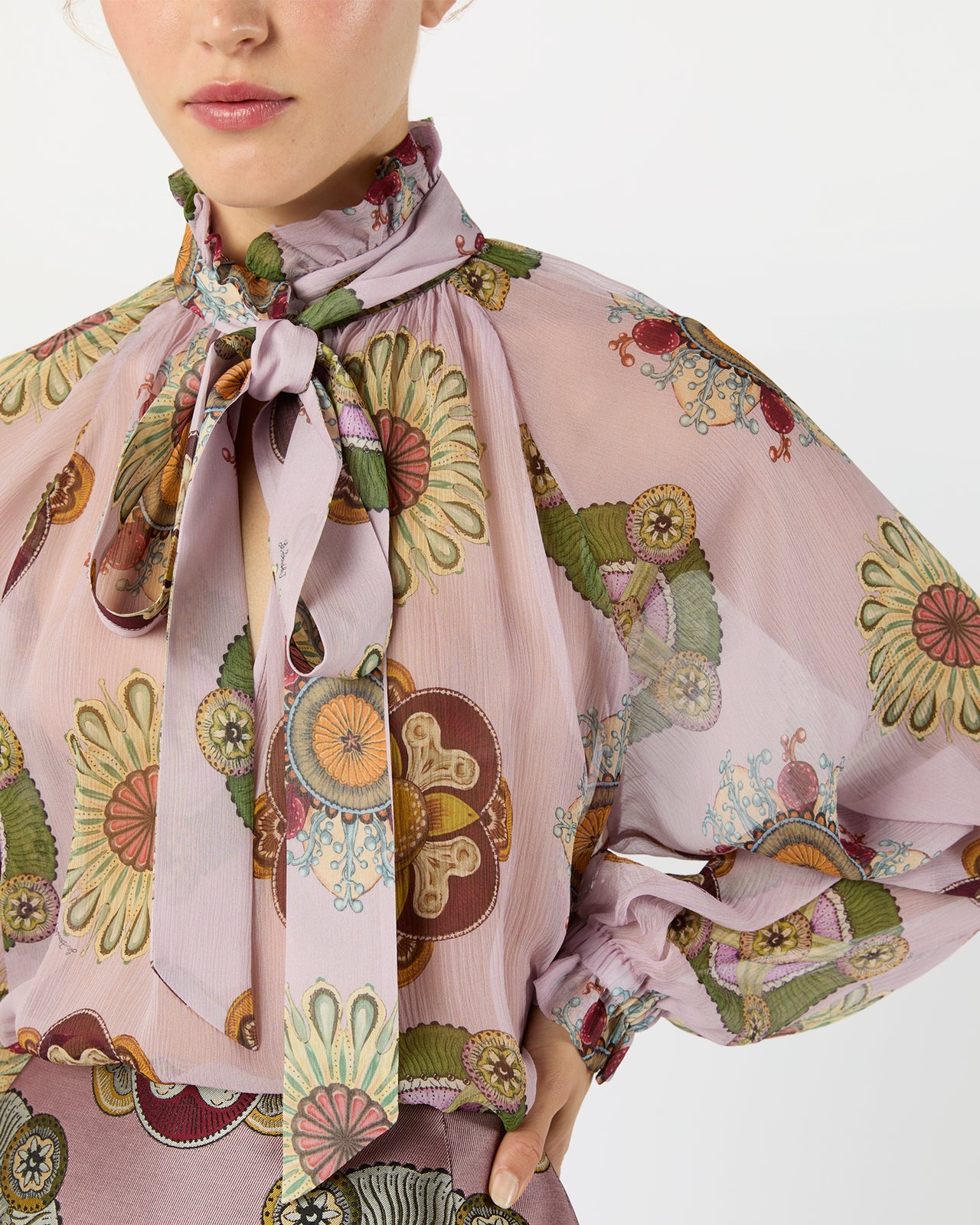 Cerere Blouse in Dusty Pink Nucleus Silk Creponne