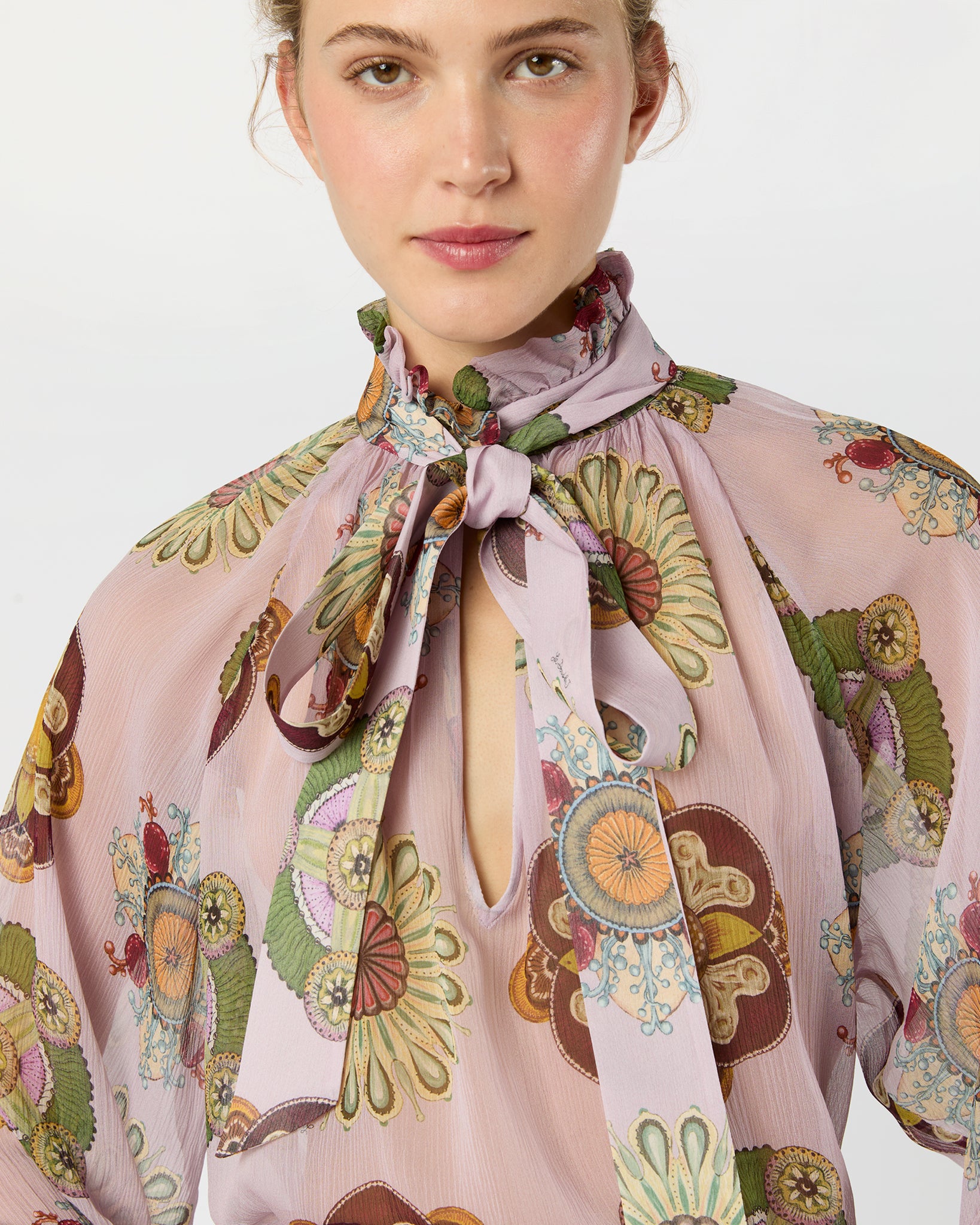 Cerere Blouse in Dusty Pink Nucleus Silk Creponne
