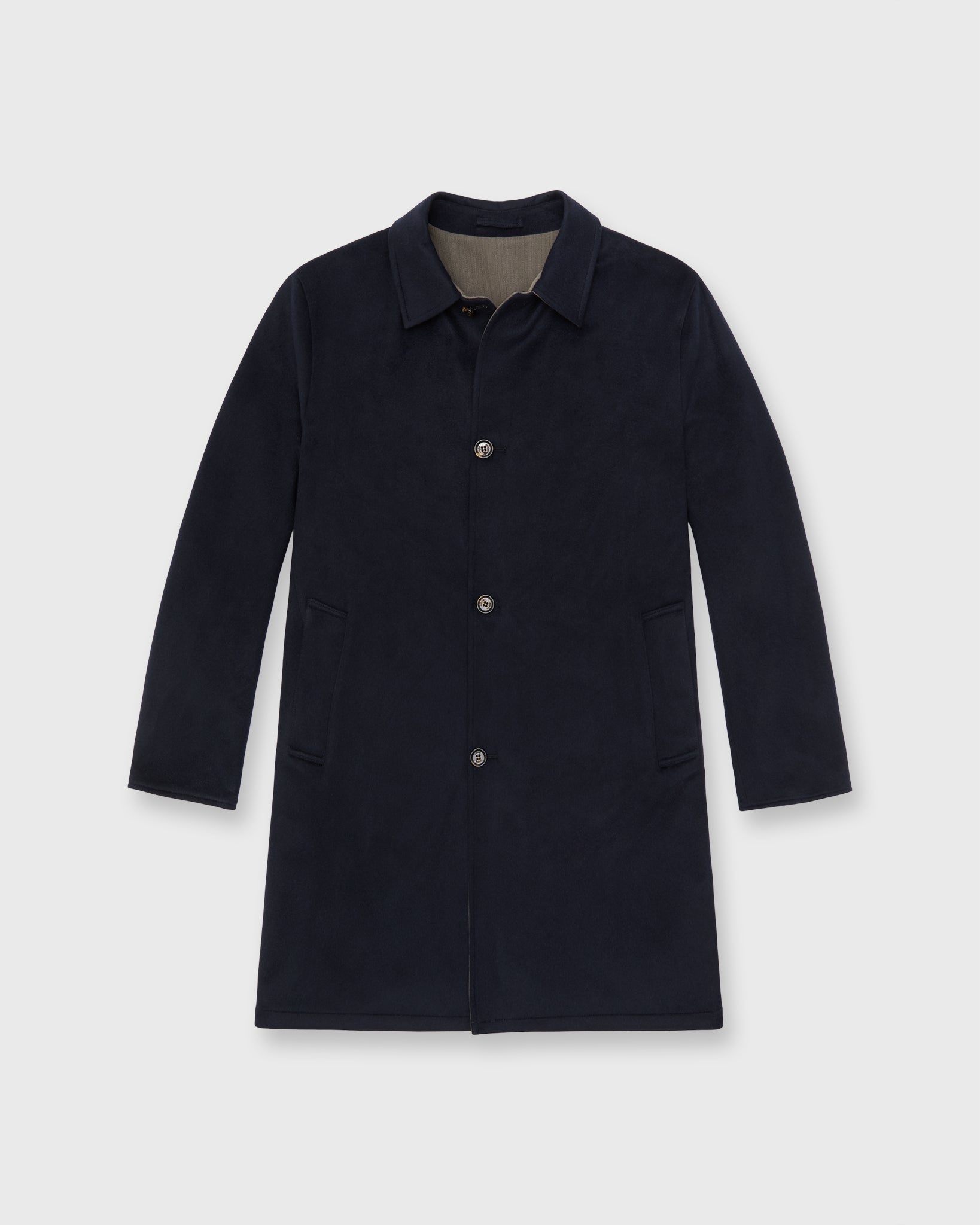 Peak Reversible Coat in Navy/Peat Mix