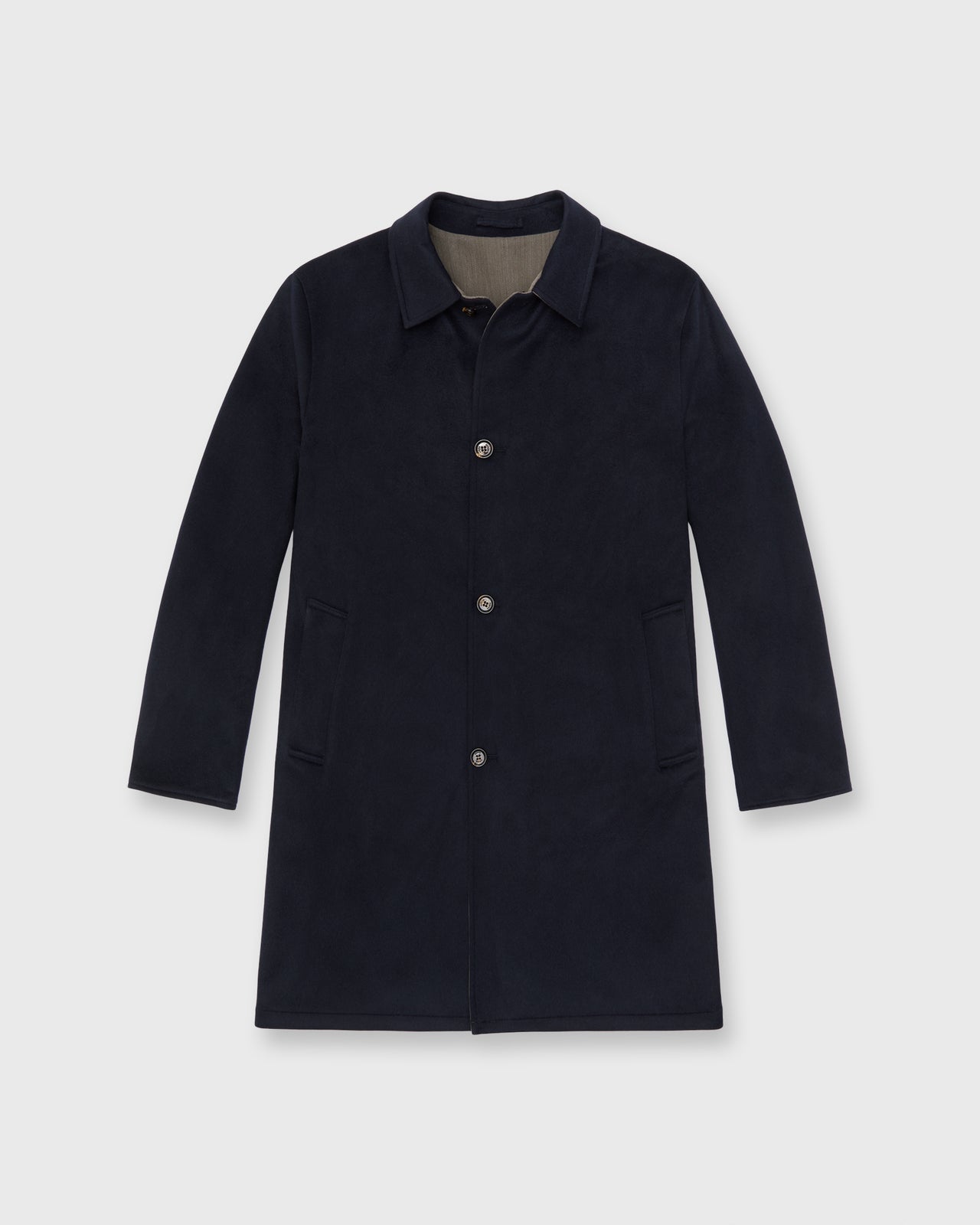 Peak Reversible Coat in Navy/Peat Mix