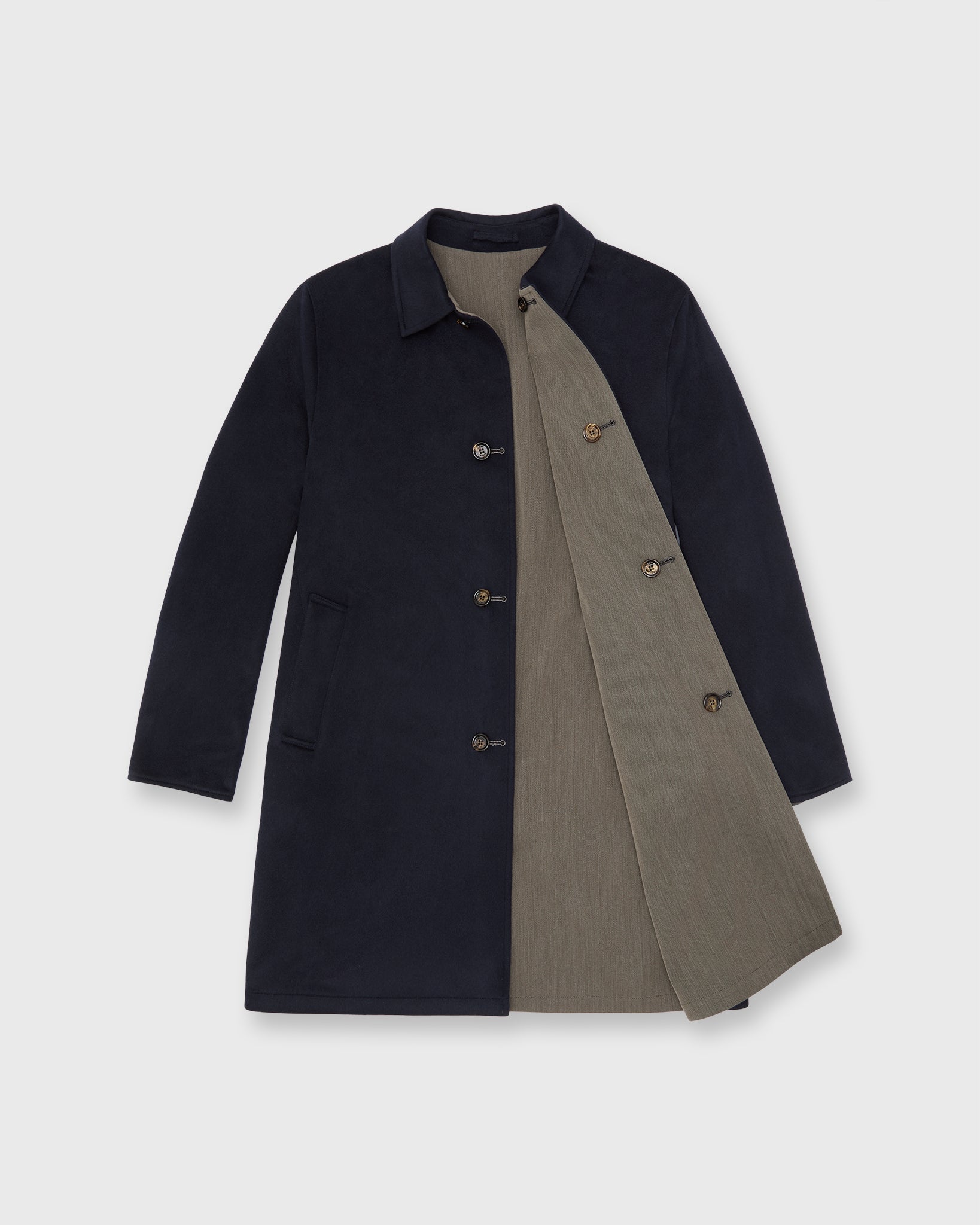 Peak Reversible Coat in Navy/Peat Mix