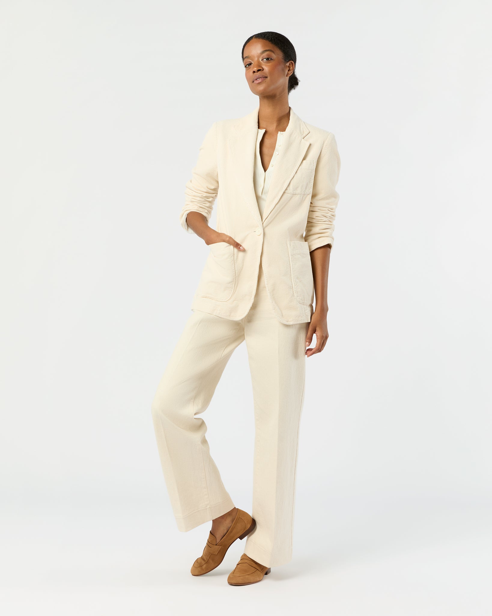 Single Breasted Jacket in Natural