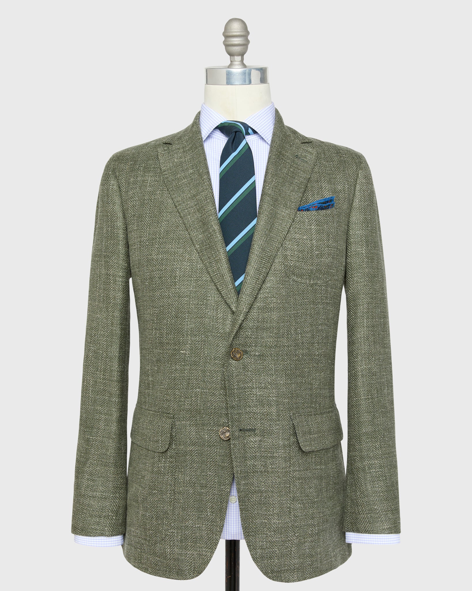 Ghost Blazer in Sage Rustic Hopsack | Sid Mashburn | Shop Sid Mashburn