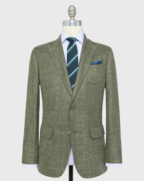 Ghost Blazer in Sage Rustic Hopsack | Shop Sid Mashburn