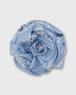 Load image into Gallery viewer, Medium Hand-Rolled Silk Scarf in Light Blue Floral Paisley
