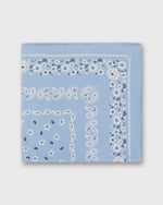 Load image into Gallery viewer, Medium Hand-Rolled Silk Scarf in Light Blue Floral Paisley
