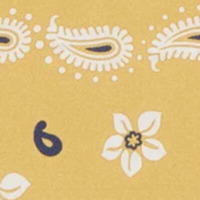 Medium Hand-Rolled Silk Scarf in Marigold Floral Paisley