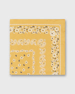 Load image into Gallery viewer, Medium Hand-Rolled Silk Scarf in Marigold Floral Paisley
