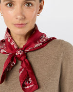 Load image into Gallery viewer, Medium Hand-Rolled Silk Scarf in Red Floral Paisley

