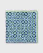 Load image into Gallery viewer, Large Hand-Rolled Scarf in Blue/Green Flower Tile
