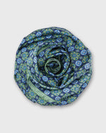 Load image into Gallery viewer, Large Hand-Rolled Scarf in Blue/Green Flower Tile
