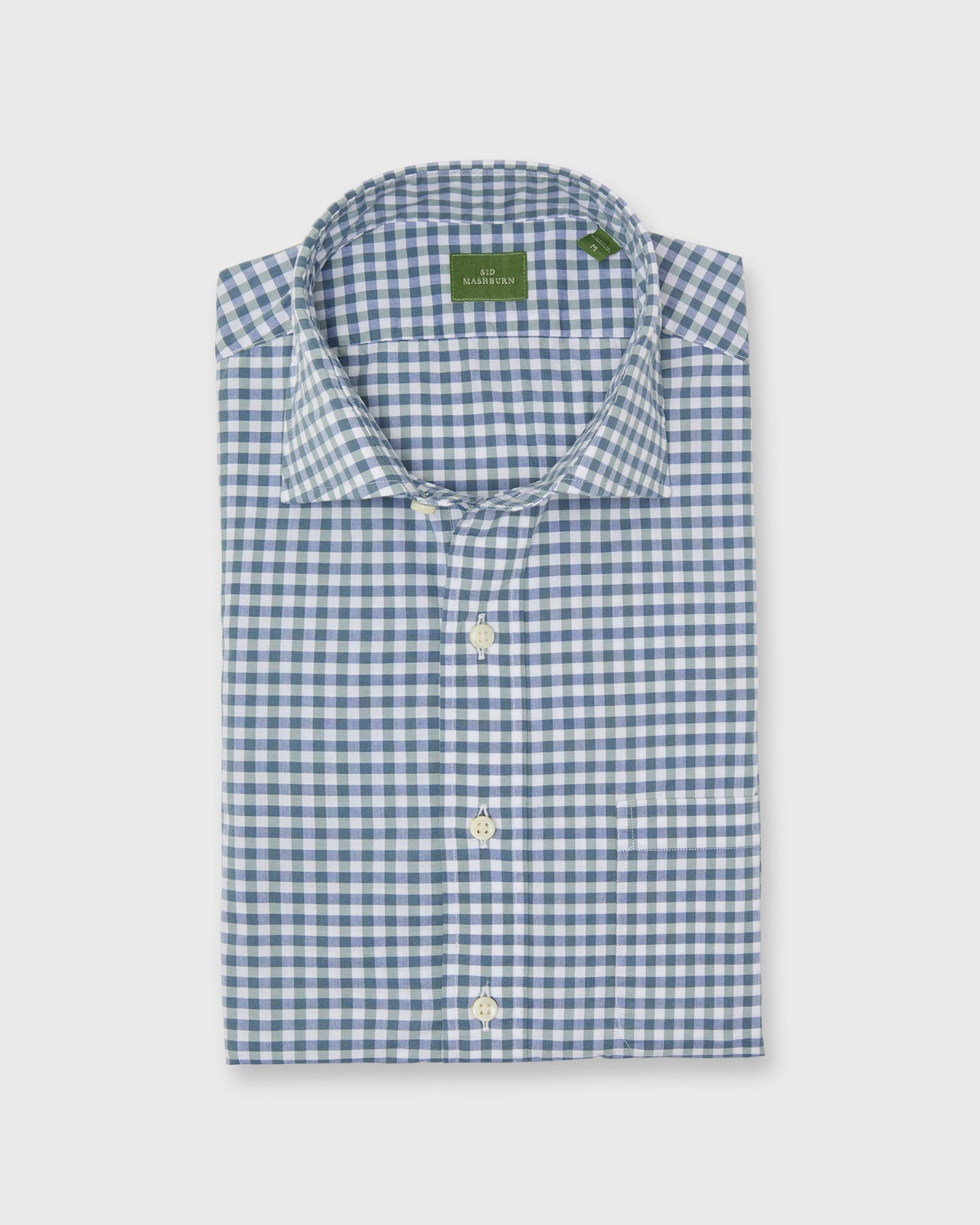 Spread Collar Sport Shirt in Bluegrass Gingham Poplin