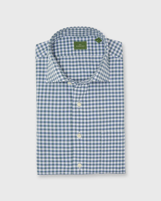 Spread Collar Sport Shirt in Bluegrass Gingham Poplin