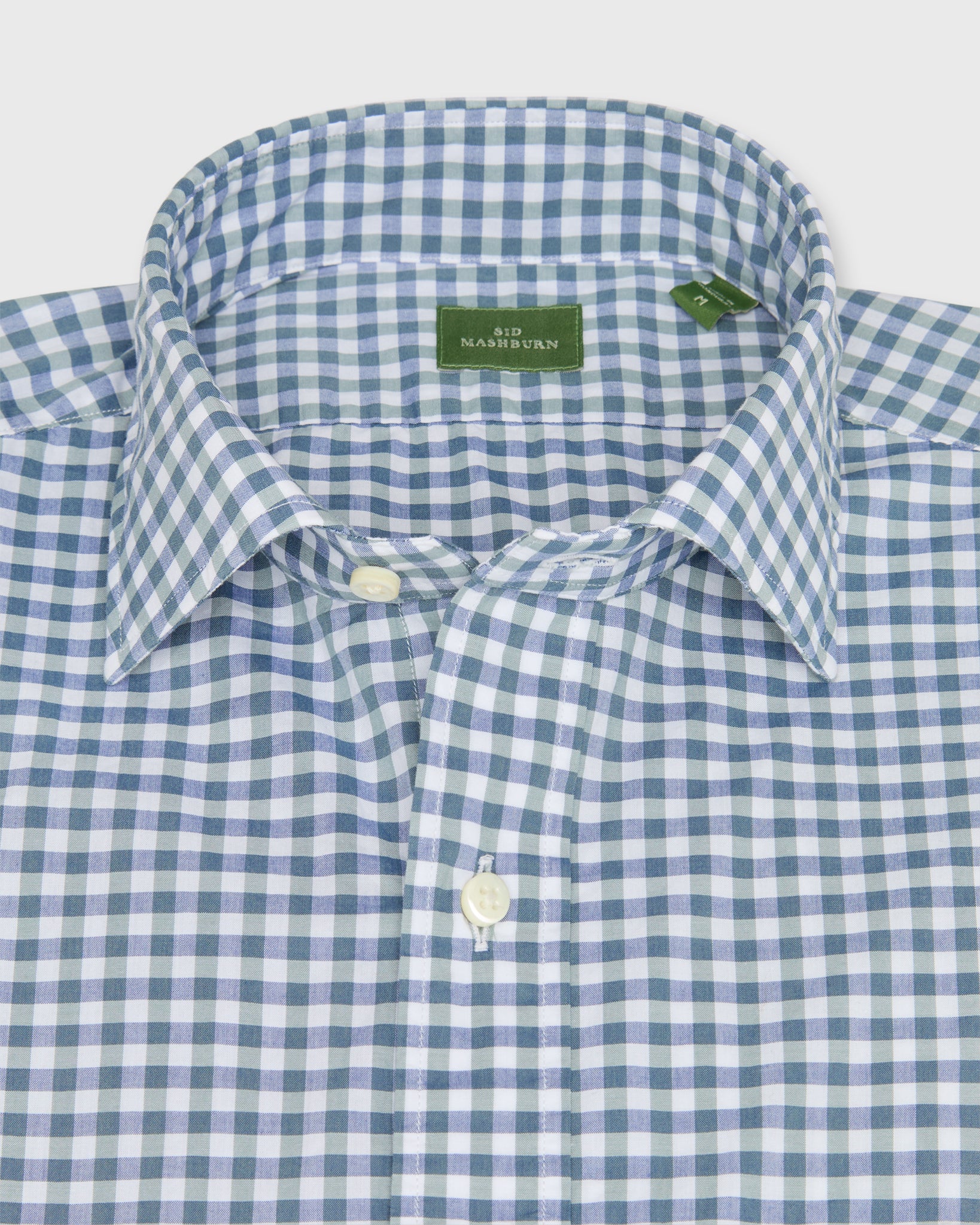 Spread Collar Sport Shirt in Bluegrass Gingham Poplin | Shop Sid