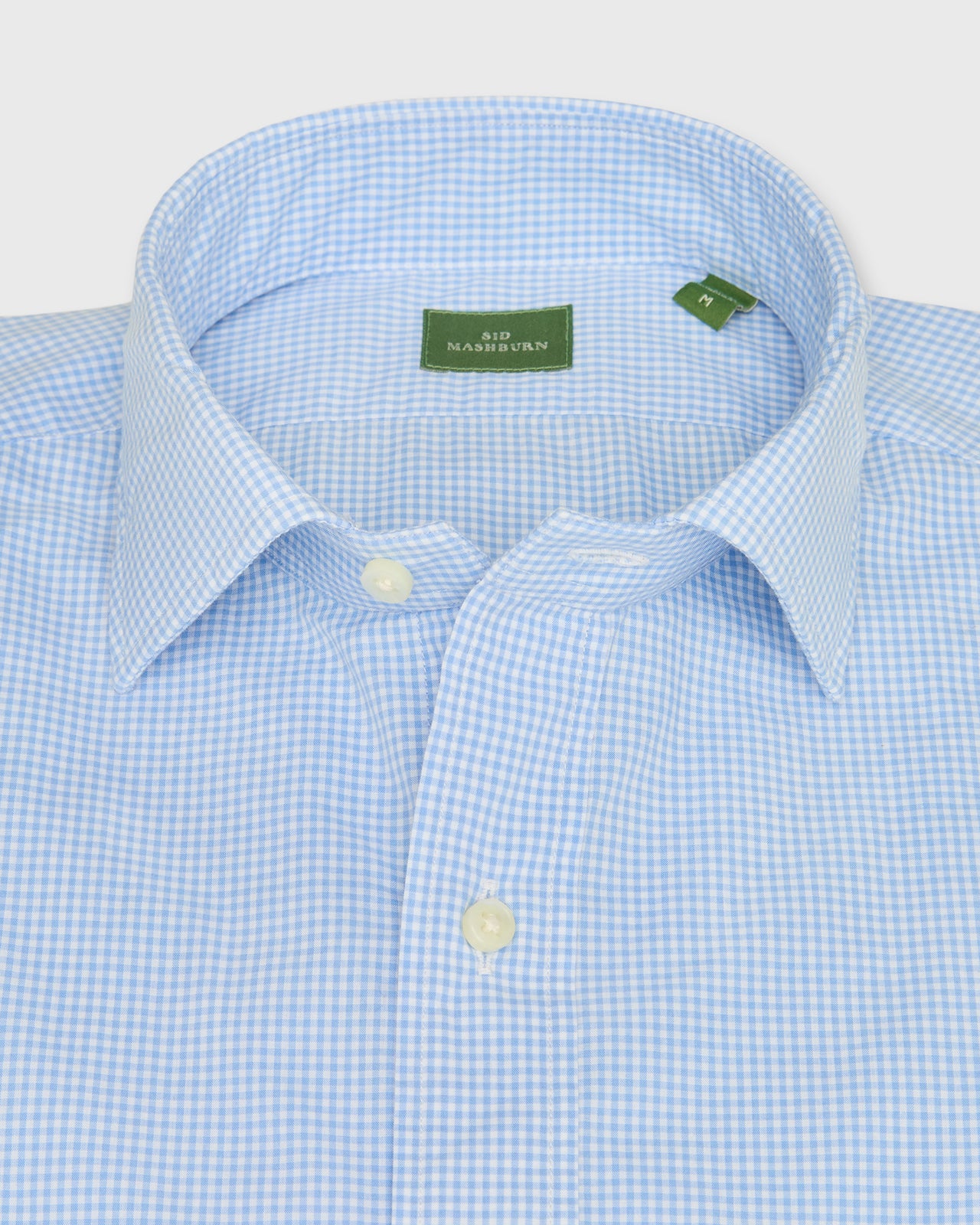 Spread Collar Sport Shirt in Dutch Micro Gingham Poplin