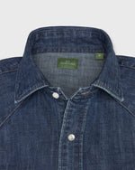 Load image into Gallery viewer, Western Work Shirt in Medium Wash Indigo Lightweight Denim
