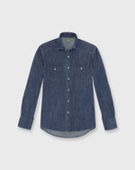 Load image into Gallery viewer, Western Work Shirt in Medium Wash Indigo Lightweight Denim
