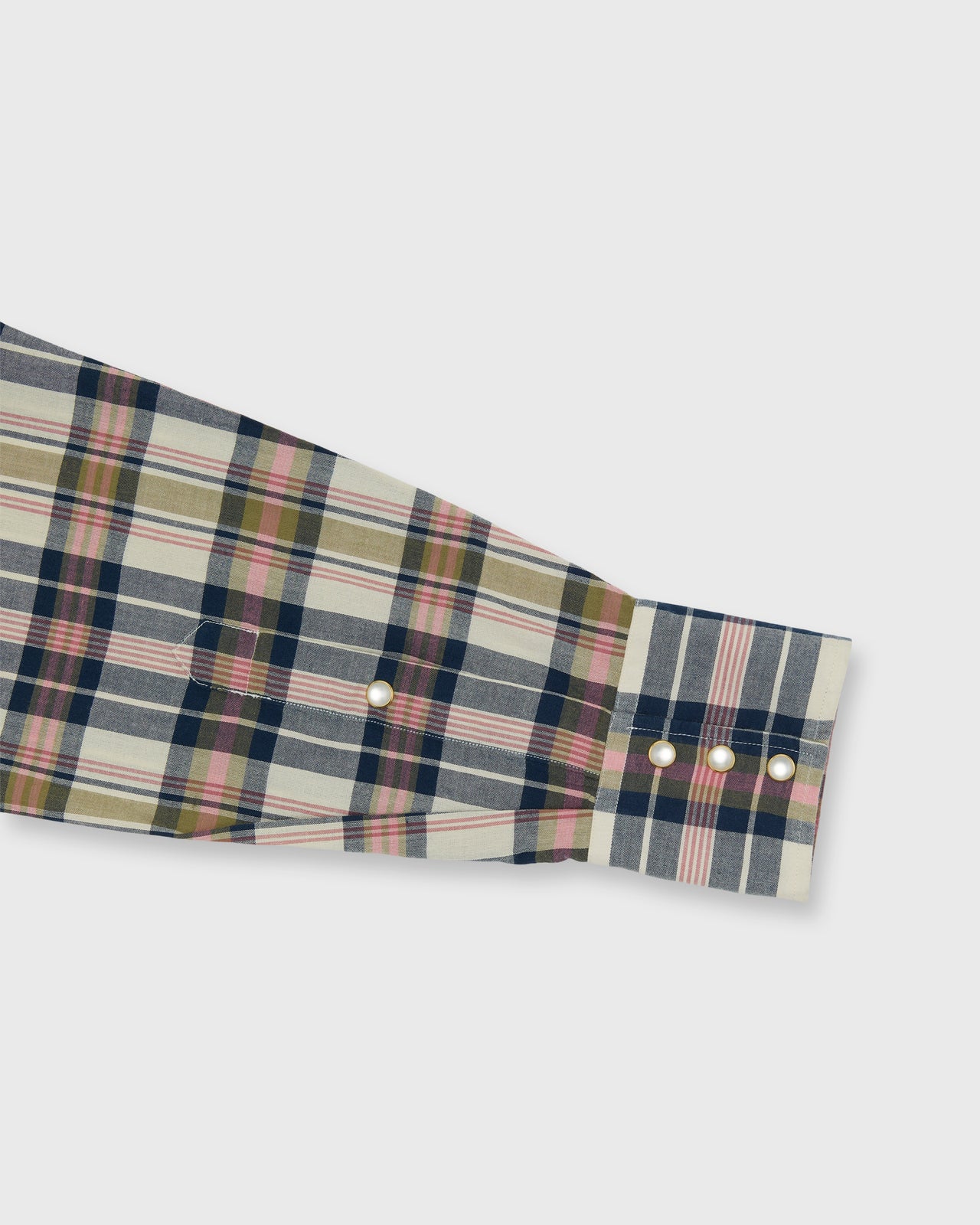 Western Work Shirt in Bone/Navy/Berry Madras