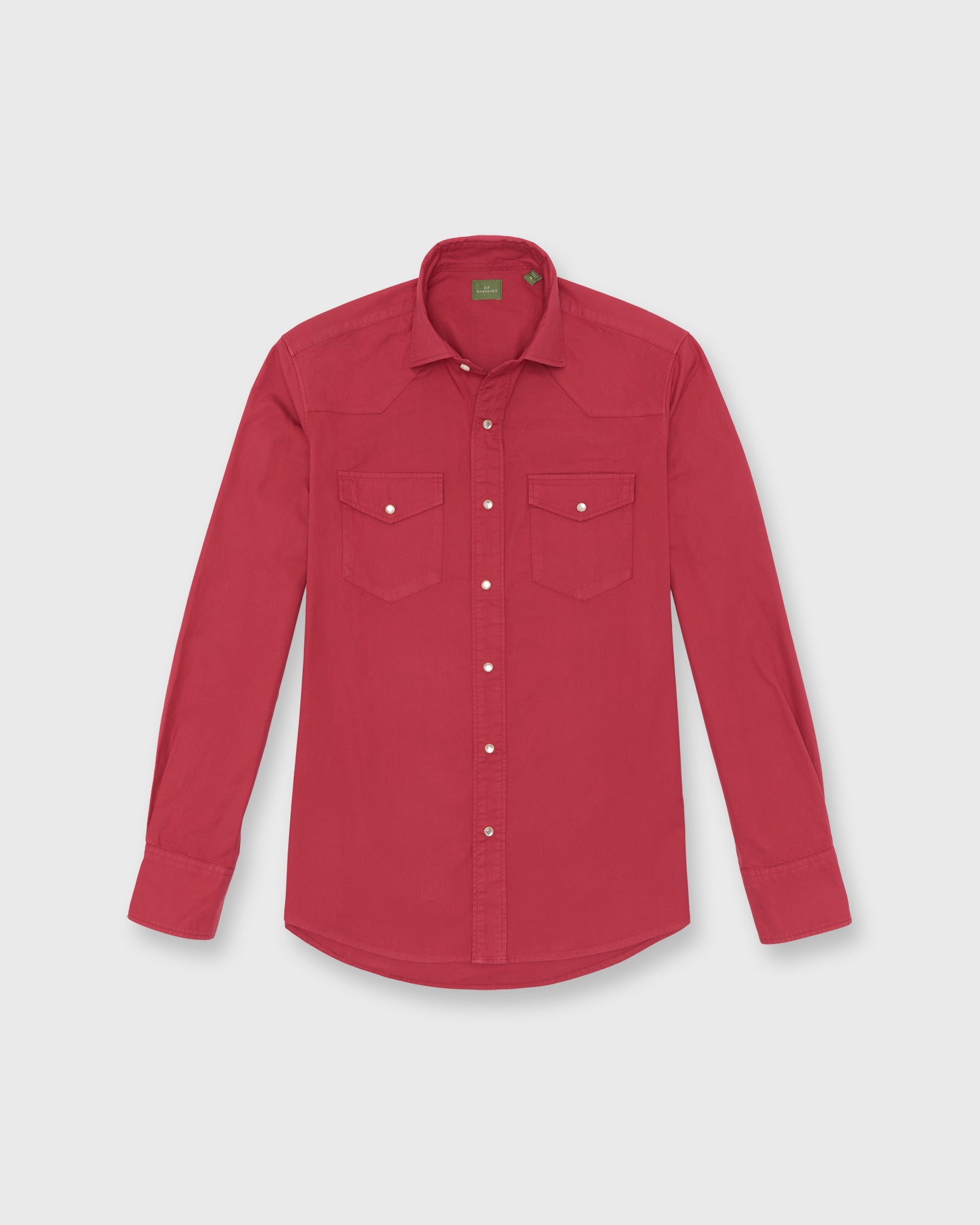 Western Work Shirt in Red Lightweight Twill