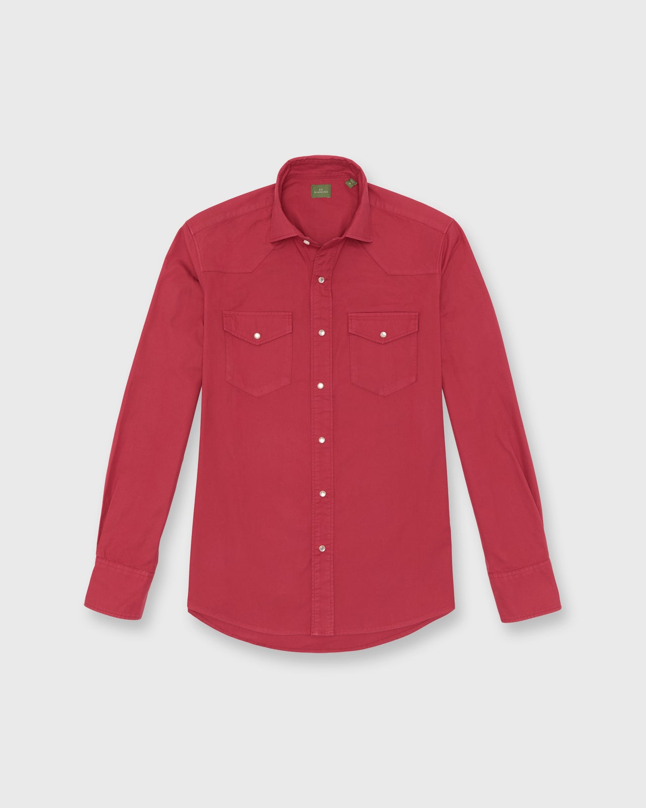 Western Work Shirt in Red Lightweight Twill