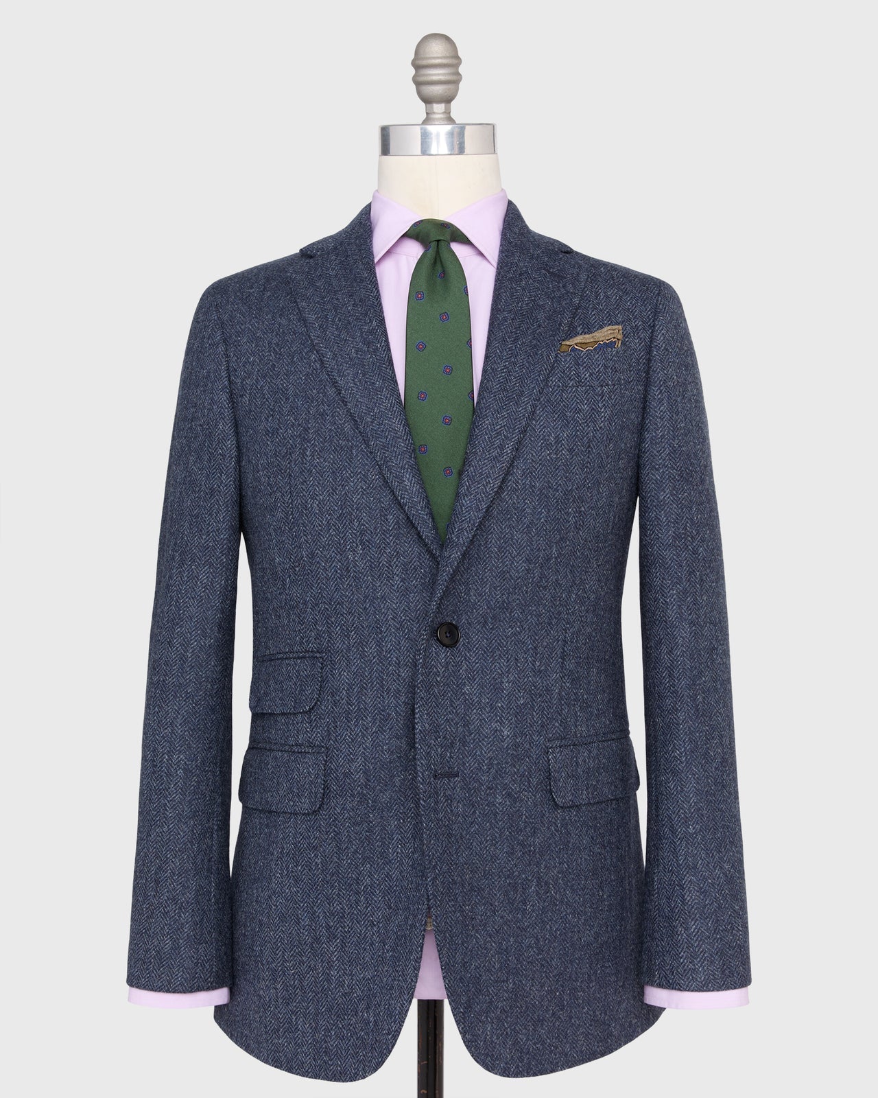 Kincaid No. 2 Jacket in Navy/Blue Herringbone Tweed