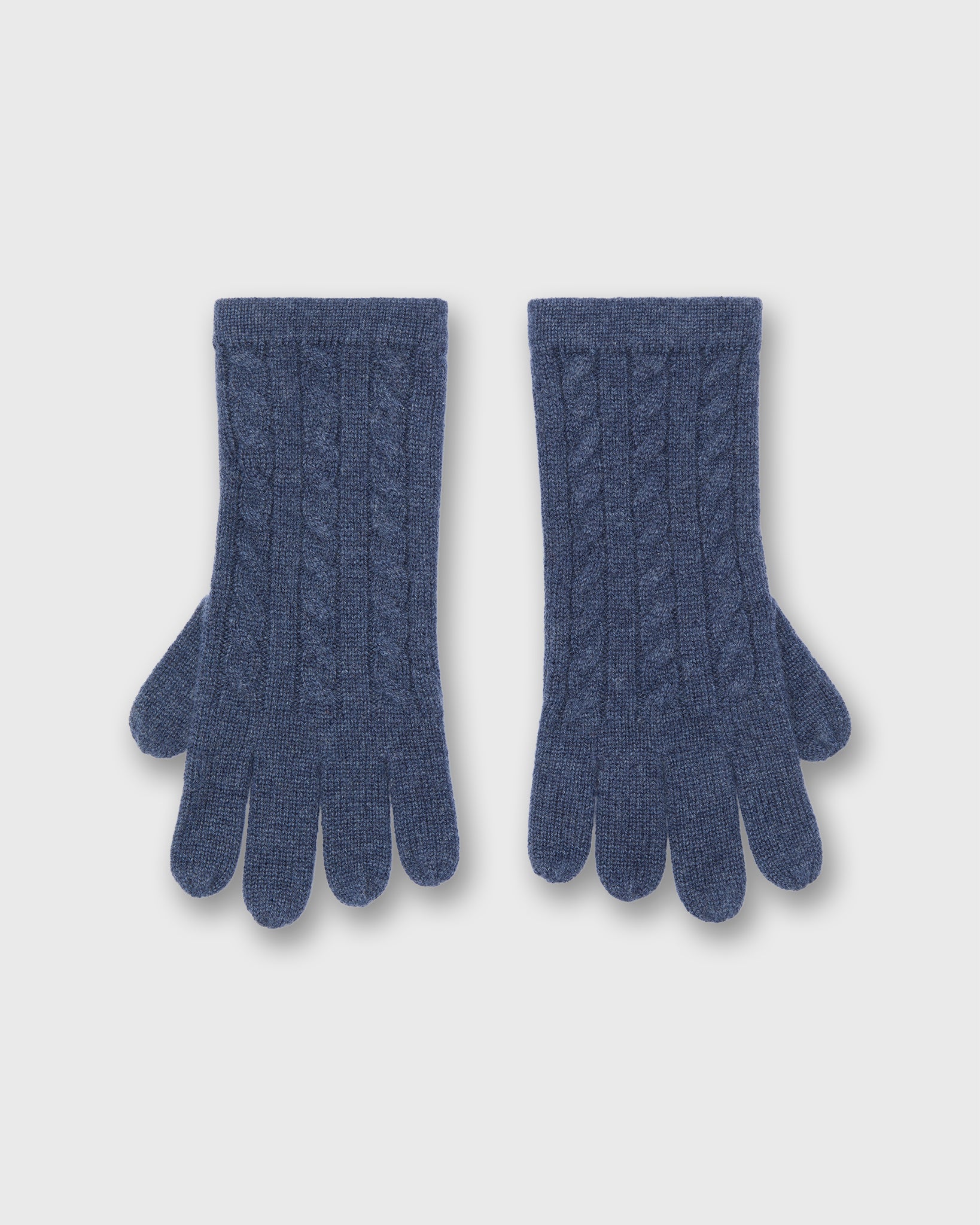 Cable Cashmere Gloves in Navy