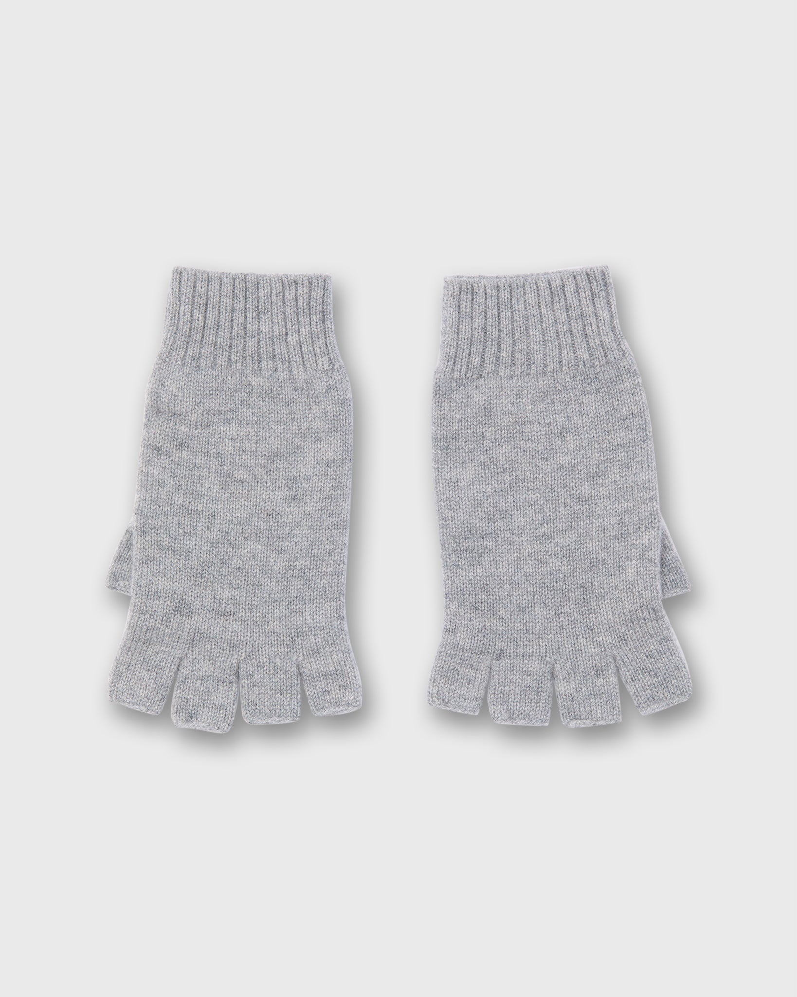 Cashmere Fingerless Gloves in Medium Heather Grey