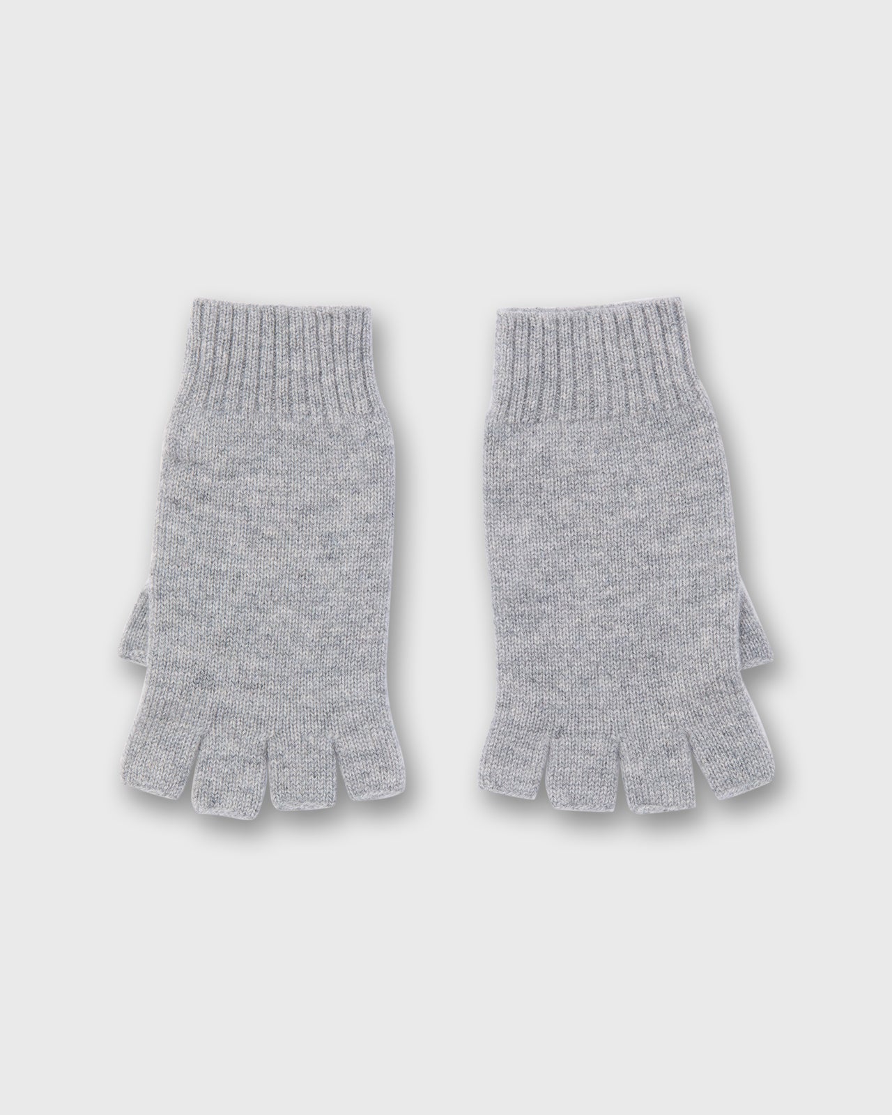 Cashmere Fingerless Gloves in Medium Heather Grey