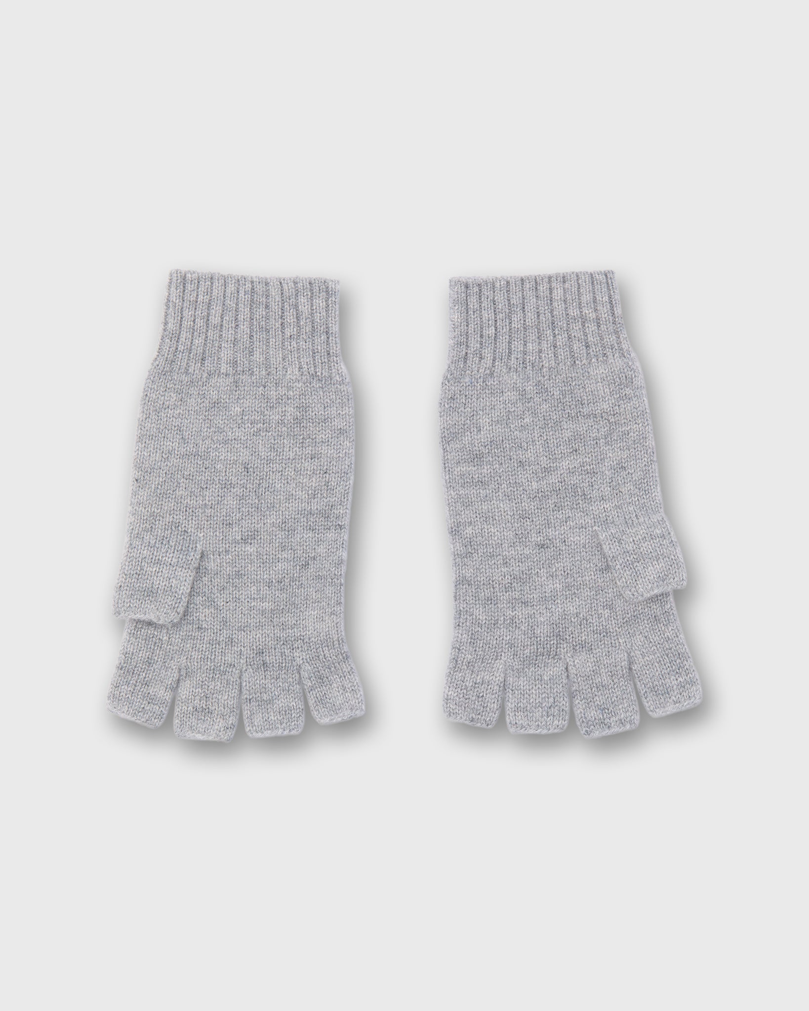 Cashmere Fingerless Gloves in Medium Heather Grey