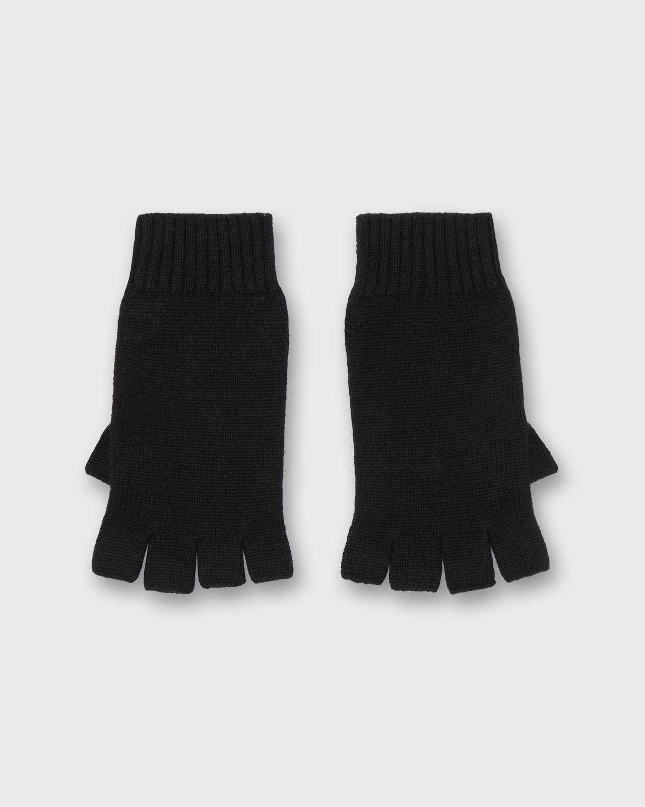 Cashmere Fingerless Gloves in Black