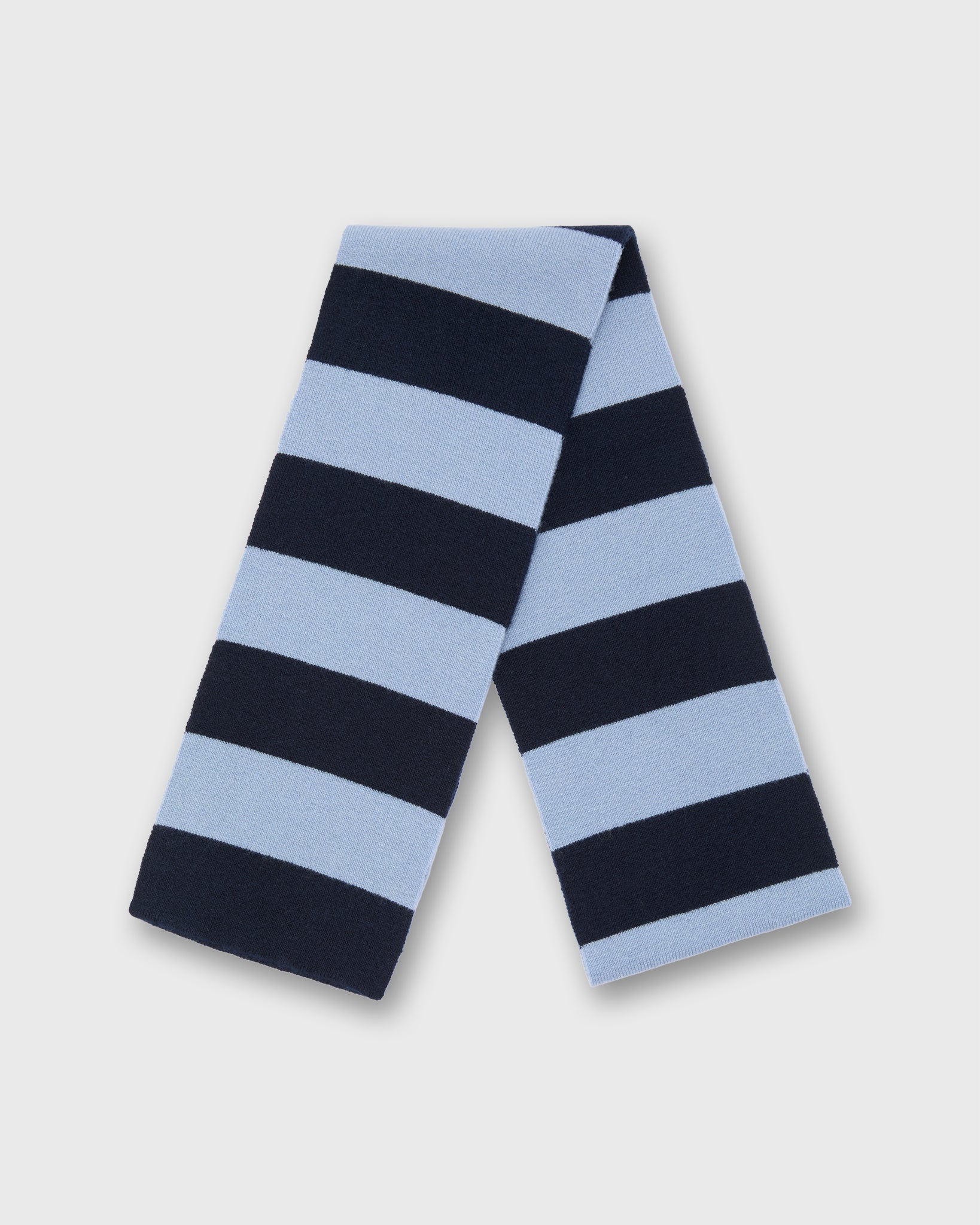 Cashmere Scarf in Heather Sky/Navy Stripe