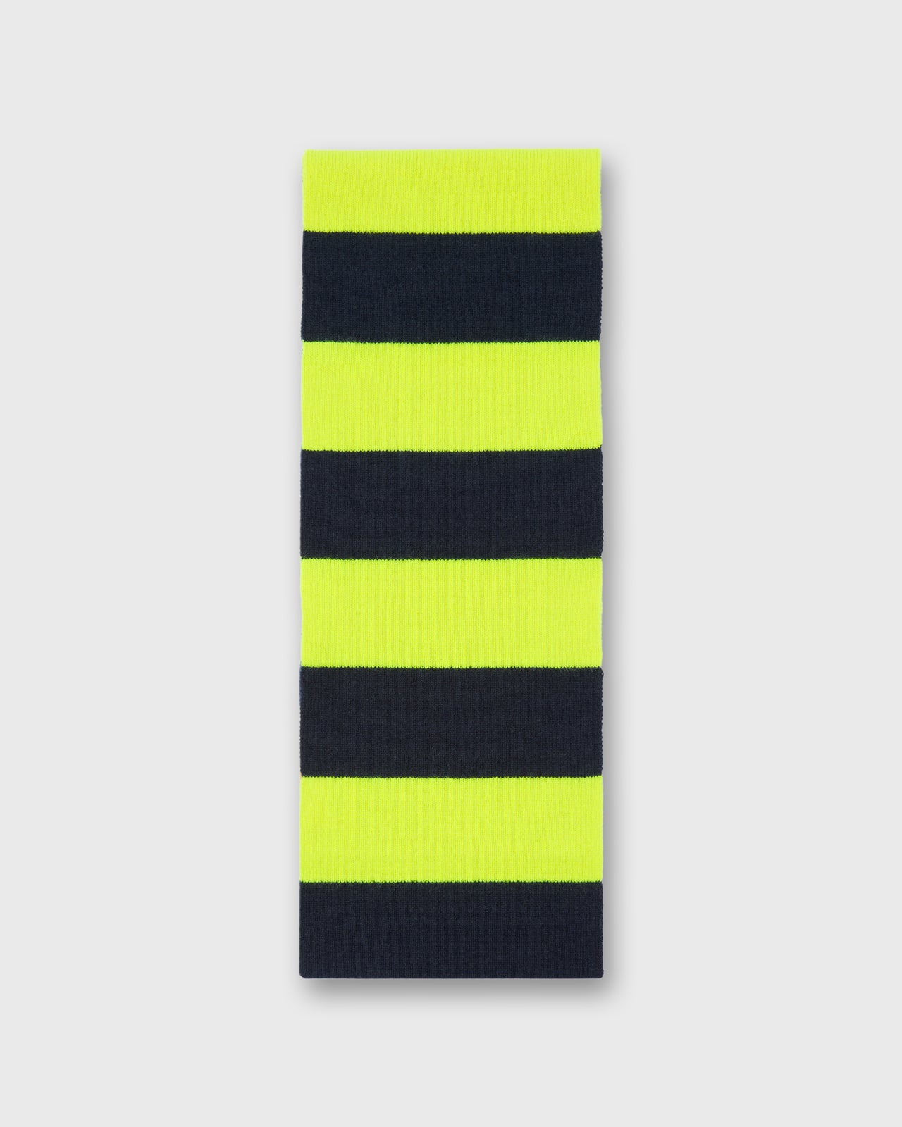 Cashmere Scarf in Neon Yellow/Navy Stripe