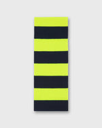 Load image into Gallery viewer, Cashmere Scarf in Neon Yellow/Navy Stripe
