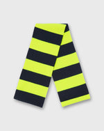 Load image into Gallery viewer, Cashmere Scarf in Neon Yellow/Navy Stripe
