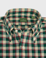 Load image into Gallery viewer, Button-Down Sport Shirt in Green/Poppy/Bone Madras

