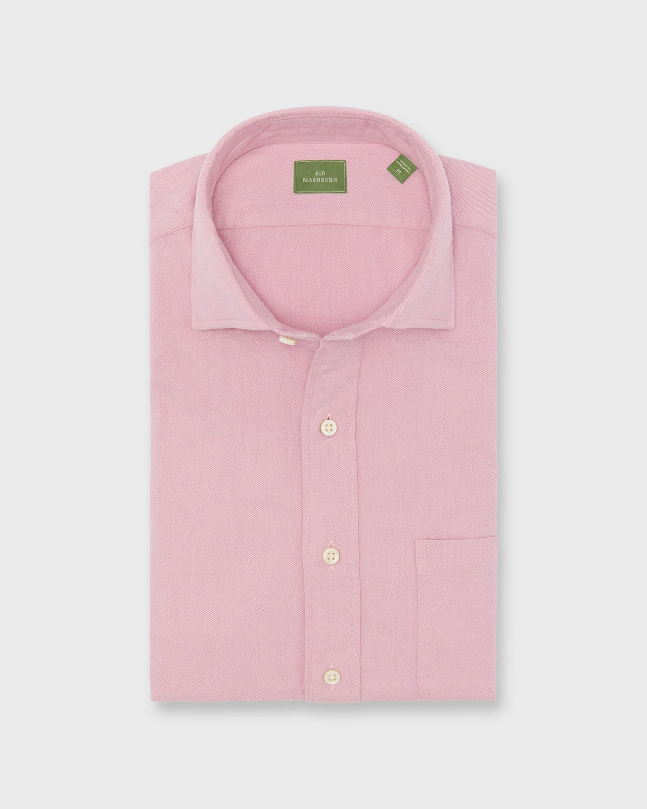 Spread Collar Sport Shirt in Pink Flannel