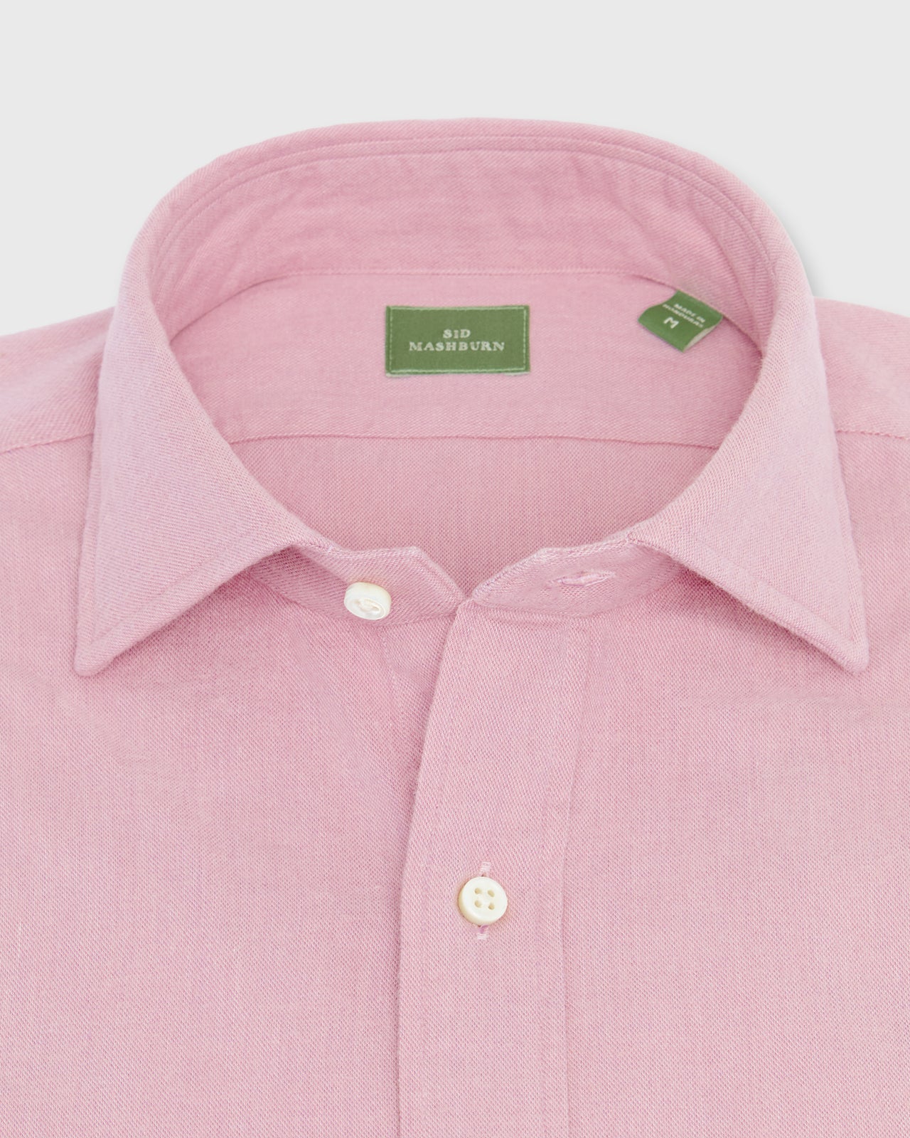 Spread Collar Sport Shirt in Pink Flannel