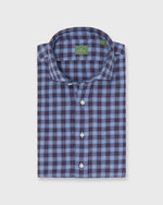 Load image into Gallery viewer, Spread Collar Sport Shirt in Blue/Charcoal/Red Plaid Flannel
