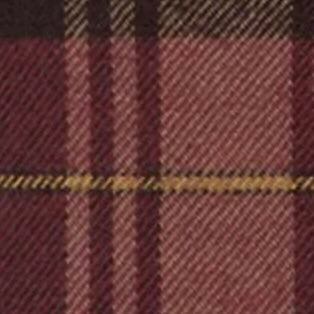 Spread Collar Sport Shirt in Red/Brown/Yellow Plaid Flannel