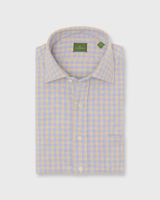 Otto Handmade Sport Shirt in Peri/Sawdust Gingham Flannel