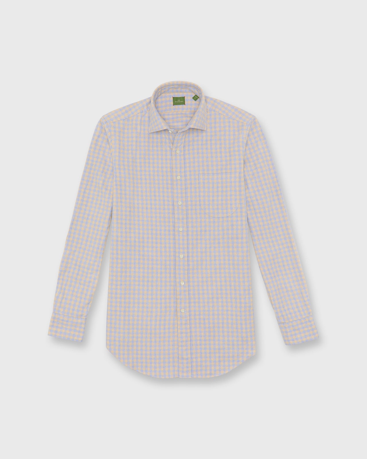 Otto Handmade Sport Shirt in Peri/Sawdust Gingham Flannel