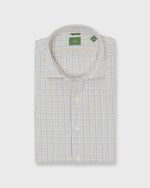 Load image into Gallery viewer, Slim-Fit Spread Collar Sport Shirt in Olive/Ochre/Blue Tattersall Twill
